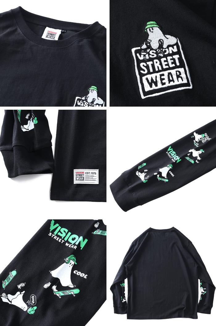 大きいサイズ メンズ VISION STREET WEAR ゴーストスケーター プリント ロング Tシャツ 秋冬新作 5705700 【t2502】