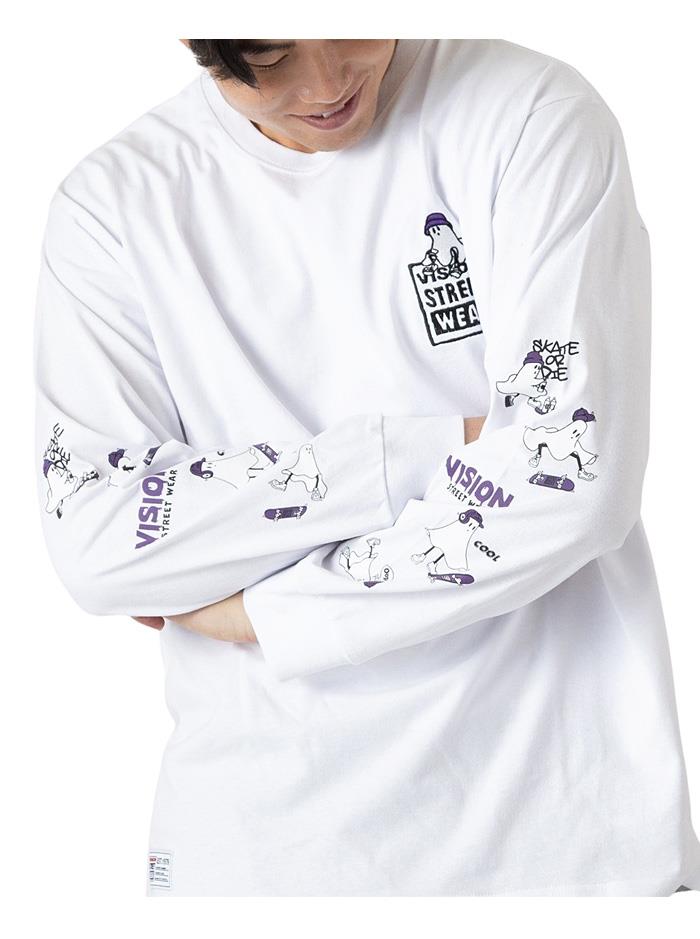 大きいサイズ メンズ VISION STREET WEAR ゴーストスケーター プリント ロング Tシャツ 秋冬新作 5705700 【t2502】