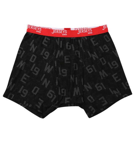 大きいサイズ メンズ EDWIN JERSYSローゲージ ストレッチ プリント ニット ボクサーパンツ ブラック 1249-5321-2 3L 4L 5L 6L 7L 8L