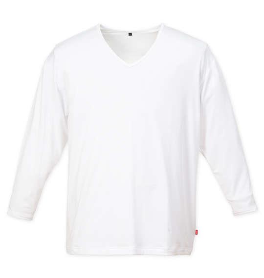 大きいサイズ メンズ EDWIN BODY FIRE 長袖 Vネック Tシャツ ホワイト 1249-5322-1 3L 4L 5L 6L 7L 8L