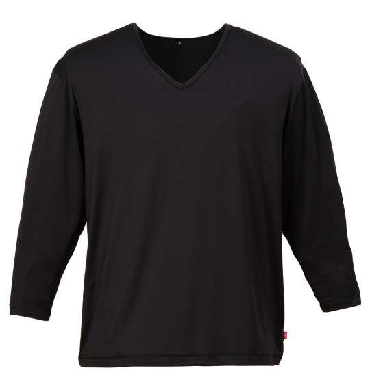 大きいサイズ メンズ EDWIN BODY FIRE 長袖 Vネック Tシャツ ブラック 1249-5322-2 3L 4L 5L 6L 7L 8L