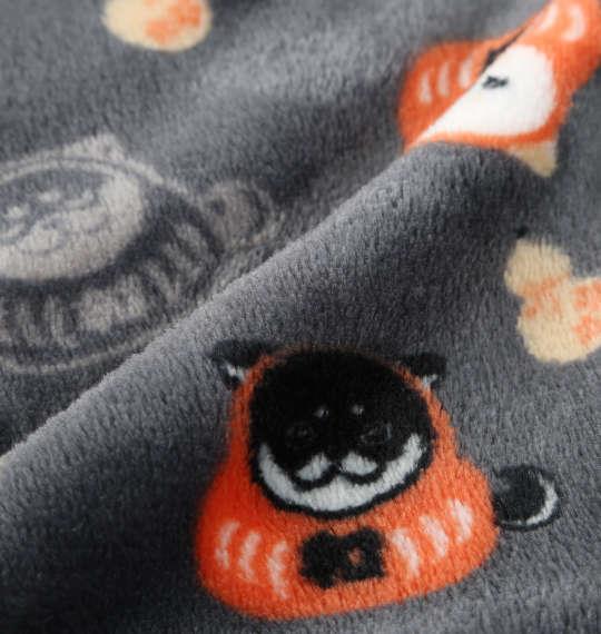 大きいサイズ メンズ 黒柴印和んこ堂 だるま柄 ふわもこ 着る毛布 チャコール 1258-5325-2 3L 5L 7L