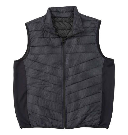 大きいサイズ メンズ FILA GOLF 千鳥柄 ハイブリッド ダウン ベスト ブラック 1273-5322-2 3L 4L 5L 6L