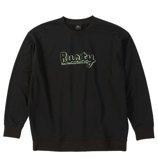 大きいサイズ メンズ RUSTY 裏毛 クルー スウェット ブラック 1278-5330-2 3L 4L 5L 6L 8L