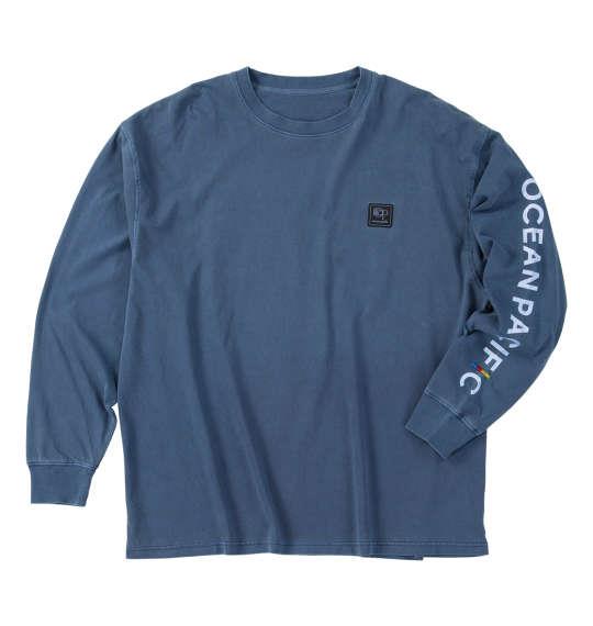 大きいサイズ メンズ OCEAN PACIFIC 天竺 ヴィンテージ バイオウォッシュ 長袖 Tシャツ ネイビー 1278-5340-1 3L 4L 5L 6L 8L
