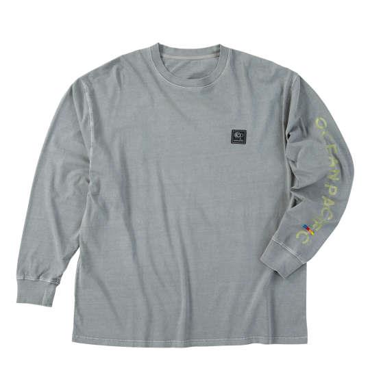 大きいサイズ メンズ OCEAN PACIFIC 天竺 ヴィンテージ バイオウォッシュ 長袖 Tシャツ カーキグレー 1278-5340-2 3L 4L 5L 6L 8L