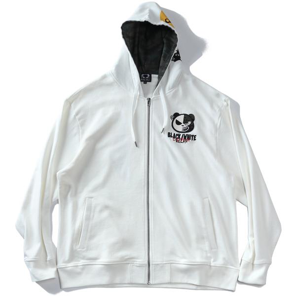 大きいサイズ メンズ B/W-PDJ RELAX PANDA TWO TONE PANDA フルジップ パーカー 秋冬新作 595857k
