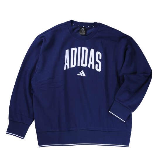 大きいサイズ メンズ adidas CLG クルー スウェット ダークブルー 1248-5302-2 4XL 5XL