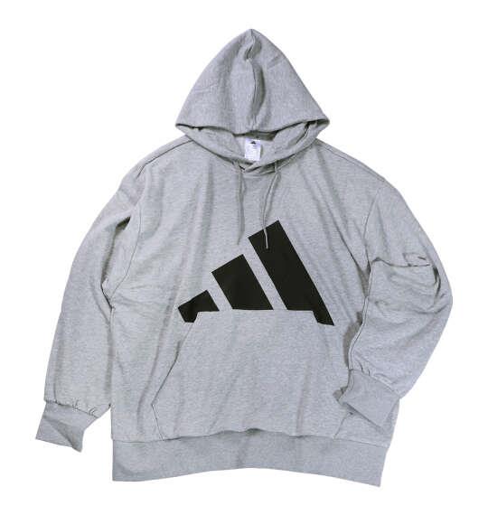 大きいサイズ メンズ adidas BL スウェット フーディ ミディアムグレーヘザー 1248-5303-1 4XL 5XL