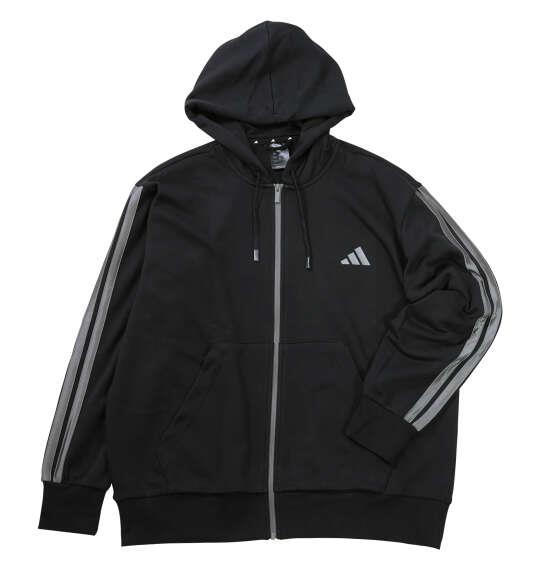 大きいサイズ メンズ adidas ESS HLD FZ スウェット フーディ ブラック 1248-5304-2 4XL 5XL