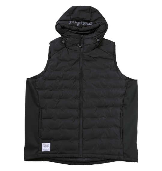 大きいサイズ メンズ EVERLAST 脇切替防風フード ベスト ブラック 1273-5391-2 3L 4L 5L 6L