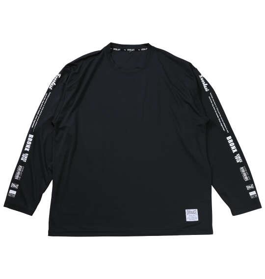 大きいサイズ メンズ EVERLAST 袖プリント ロング Tシャツ ブラック 1278-5685-2 3L 4L 5L 6L