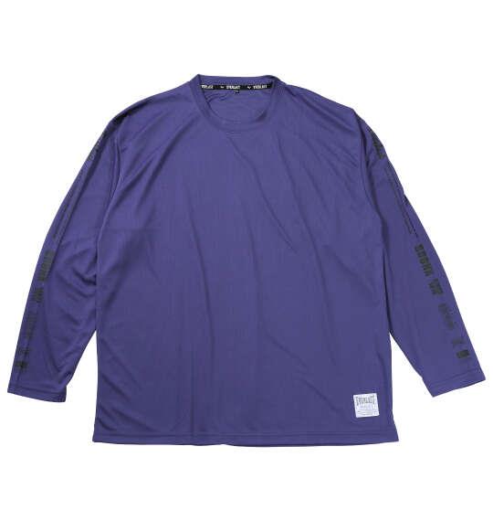 大きいサイズ メンズ EVERLAST 袖プリント ロング Tシャツ ダークパープル 1278-5685-4 3L 4L 5L 6L