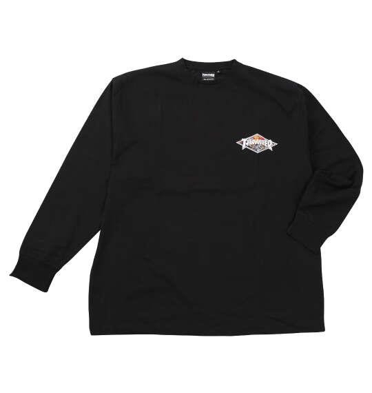 大きいサイズ メンズ THRASHER Diamond Logo 長袖 Tシャツ ブラック 1278-5655-2 3L 4L 5L 6L 8L