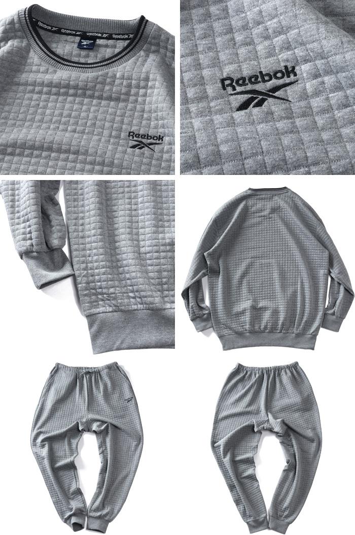 大きいサイズ メンズ REEBOK リーボック スクエアキルト スウェット スーツ 上下セット 秋冬新作 21551nh