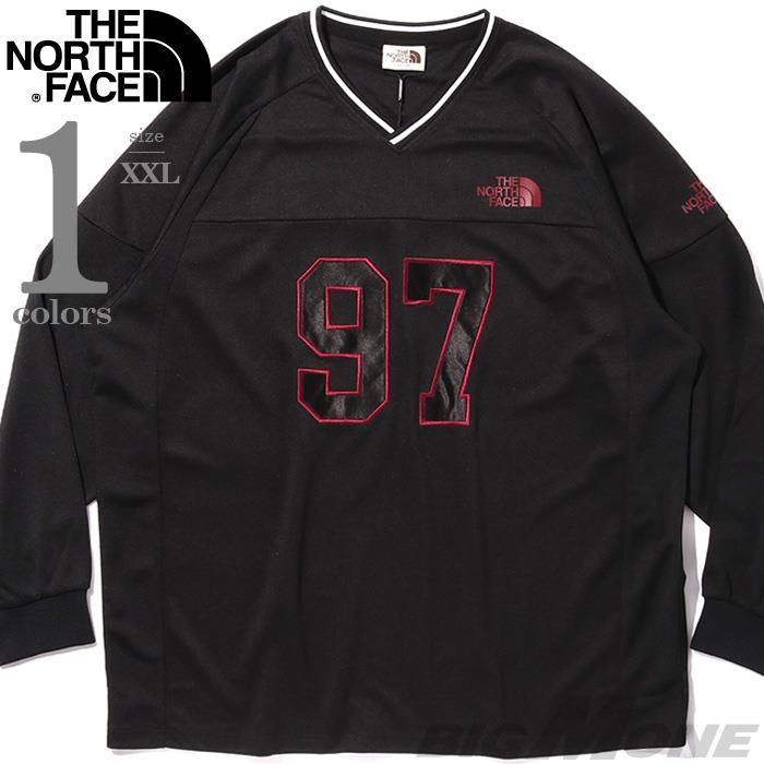 大きいサイズ メンズ THE NORTH FACE ノースフェイス Vネック ロング Tシャツ USA直輸入 nm5mr05j