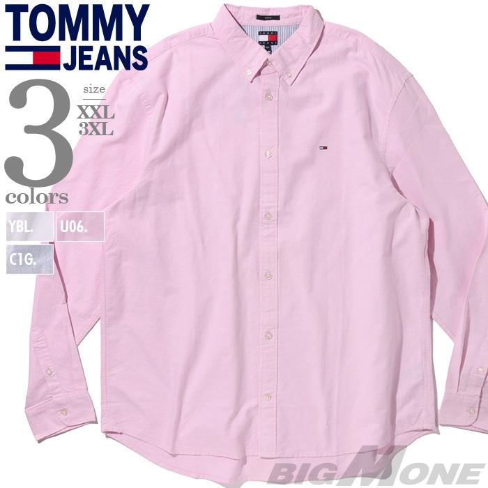 大きいサイズ メンズ TOMMY JEANS トミージーンズ オックスフォード ボタンダウン シャツ USA直輸入 dm0dm21298