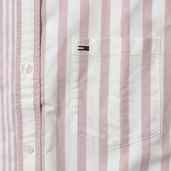 大きいサイズ メンズ TOMMY JEANS トミージーンズ ストライプ柄 ボタンダウン シャツ USA直輸入 dm0dm21697