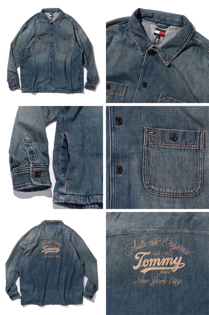 大きいサイズ メンズ TOMMY JEANS トミージーンズ デニム シャツ USA直輸入 dm0dm21918