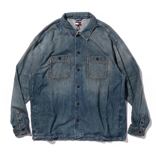 大きいサイズ メンズ TOMMY JEANS トミージーンズ デニム シャツ USA直輸入 dm0dm21918