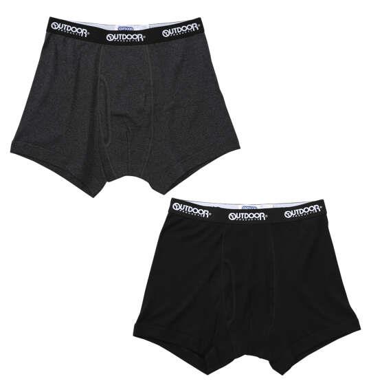 大きいサイズ メンズ OUTDOOR PRODUCTS 2P ボクサーパンツ チャコール×ブラック 1249-5305-1 3L 4L 5L 6L 7L 8L