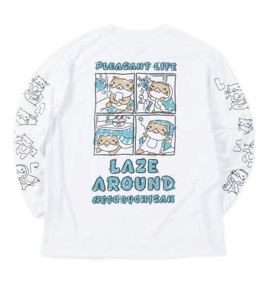 大きいサイズ メンズ NECOBUCHI-SAN 天竺 長袖 Tシャツ ホワイト 1258-5355-1 3L 4L 5L 6L 8L
