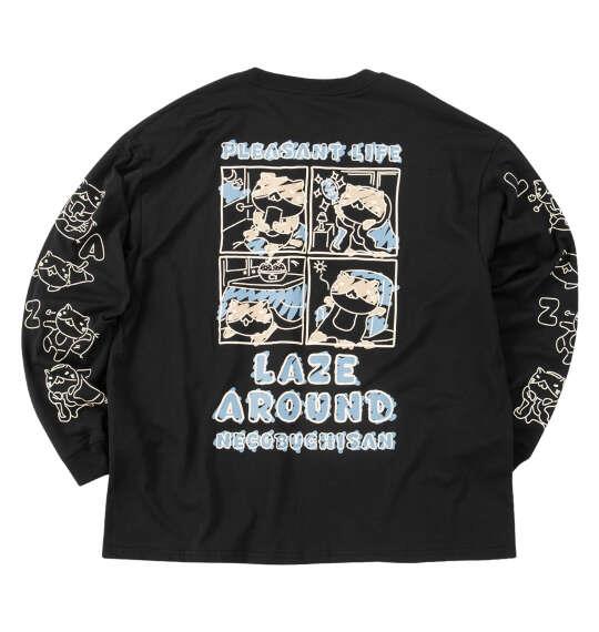 大きいサイズ メンズ NECOBUCHI-SAN 天竺 長袖 Tシャツ ブラック 1258-5355-2 3L 4L 5L 6L 8L