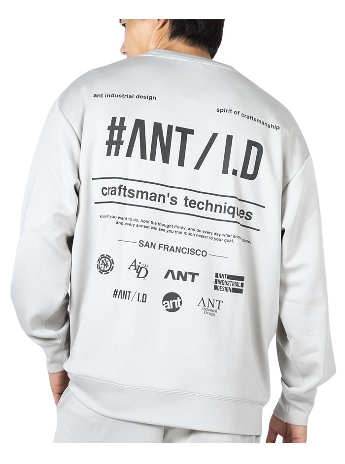大きいサイズ メンズ ANT INDUSTRIAL DESIGN アントインダストリアルデザイン ストレッチ ダンボール ホログラムプリント トレーナー 秋冬新作 12537005 【t2503】
