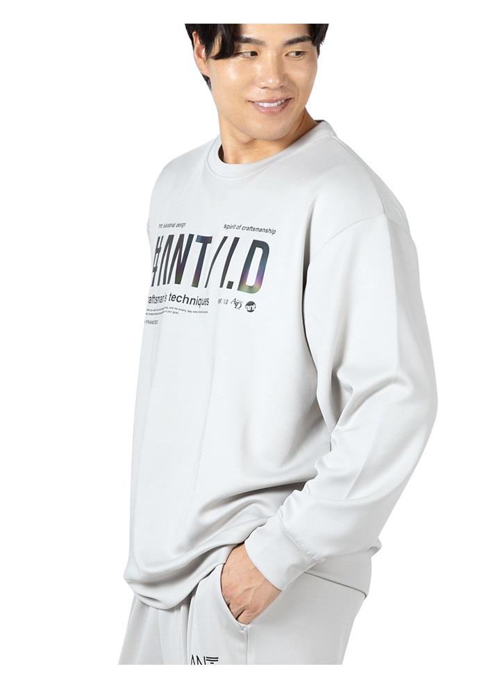 大きいサイズ メンズ ANT INDUSTRIAL DESIGN アントインダストリアルデザイン ストレッチ ダンボール ホログラムプリント トレーナー 秋冬新作 12537005 【t2503】