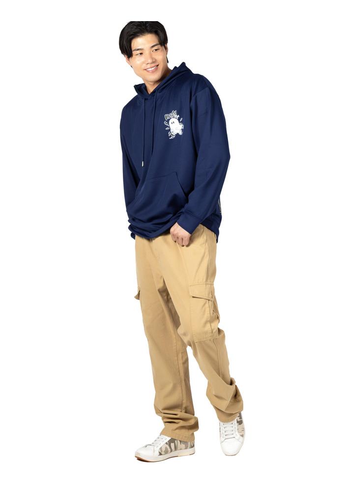 大きいサイズ メンズ UNMOMENT アンモーメント ストレッチ ダンボール おばけホログラムプリント トレーナー 秋冬新作 12537006 【t2503】