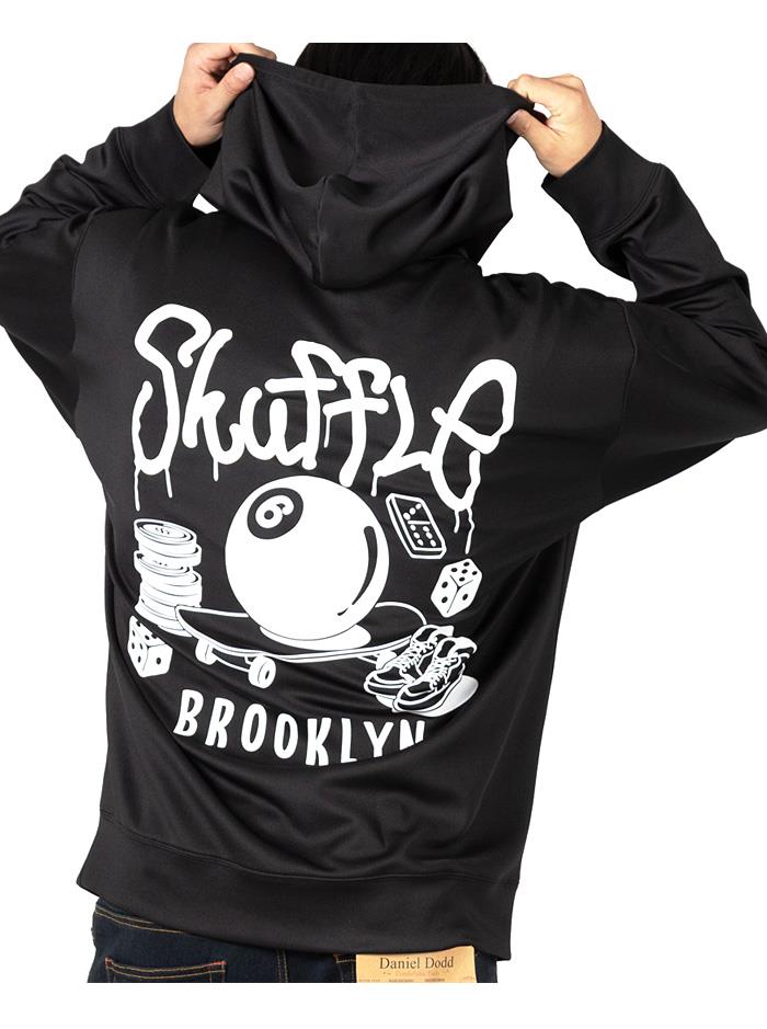 大きいサイズ メンズ UNMOMENT アンモーメント ストレッチ ダンボール 8ボールブラシ刺繍 プルオーバー パーカー 秋冬新作 12537007 【t2503】