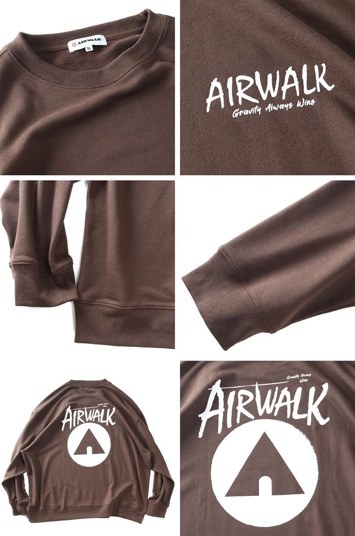 大きいサイズ メンズ AIRWALK エアウォーク プリント トレーナー 秋冬新作 awm53308az