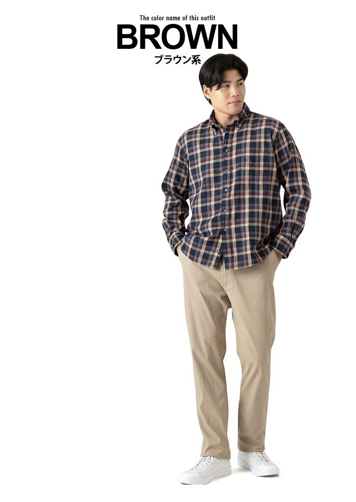 大きいサイズ メンズ DANIEL DODD 微起毛 フランネル ボタンダウン シャツ 秋冬新作 azsh-250408 【t2502】