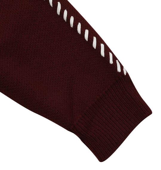 大きいサイズ メンズ PLES 7Gダブル ジャガード クルーネック セーター ワイン 1258-5380-1 3L 4L 5L 6L