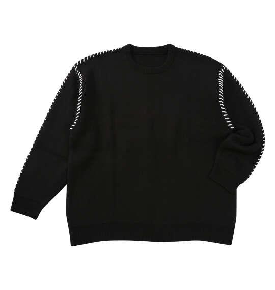 大きいサイズ メンズ PLES 7Gダブル ジャガード クルーネック セーター ブラック 1258-5380-2 3L 4L 5L 6L