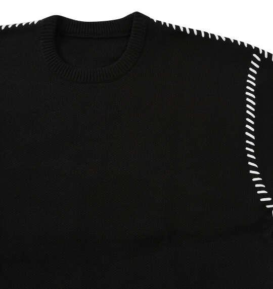 大きいサイズ メンズ PLES 7Gダブル ジャガード クルーネック セーター ブラック 1258-5380-2 3L 4L 5L 6L