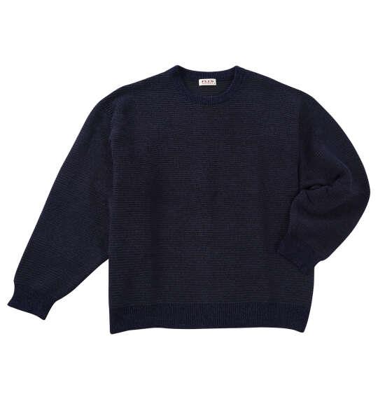 大きいサイズ メンズ PLES 7Gガーター天竺 クルーネック セーター ネイビー 1258-5381-2 3L 4L 5L 6L