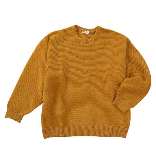 大きいサイズ メンズ PLES 7Gガーター天竺 クルーネック セーター マスタード 1258-5381-3 3L 4L 5L 6L
