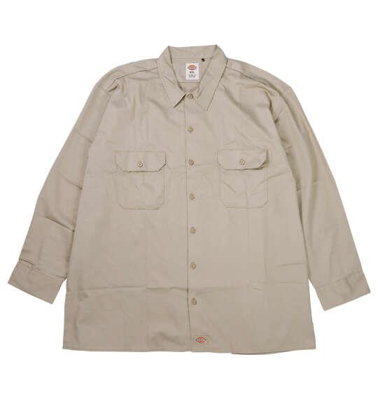 大きいサイズ メンズ DICKIES 574 長袖 ワーク シャツ デザートサンド 1277-5300-1 2XL 3XL 4XL 5XL