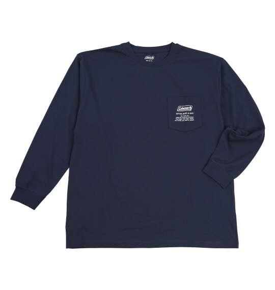 大きいサイズ メンズ Coleman 天竺ポケット付 長袖 Tシャツ ネイビー 1278-5640-2 3L 4L 5L 6L