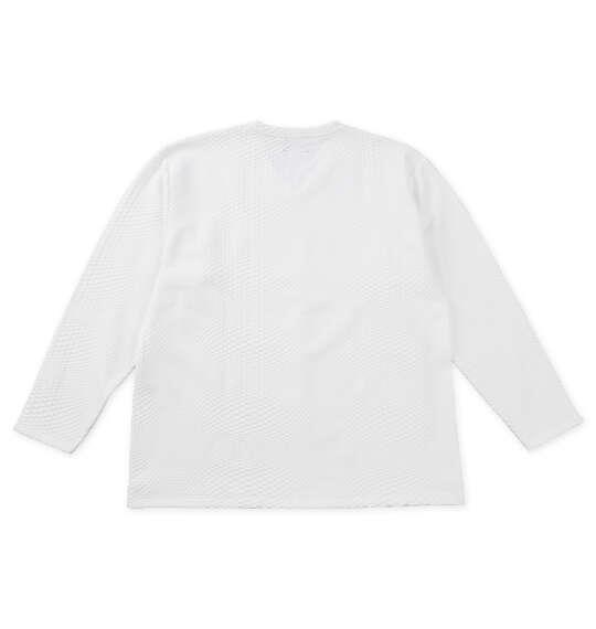 大きいサイズ メンズ TETE HOMME ブリスター ジャガード Vネック 長袖 Tシャツ ホワイト 1278-5645-1 3L 4L 5L 6L