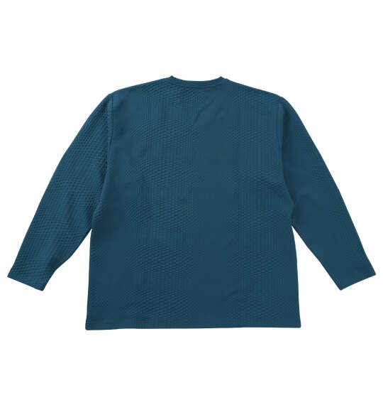 大きいサイズ メンズ TETE HOMME ブリスター ジャガード Vネック 長袖 Tシャツ ターコイズ 1278-5645-3 3L 4L 5L 6L