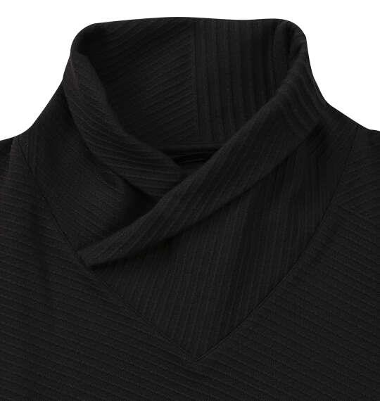 大きいサイズ メンズ TETE HOMME バイアスパネル柄 ボリュームネック 長袖 Tシャツ ブラック 1278-5646-2 3L 4L 5L 6L