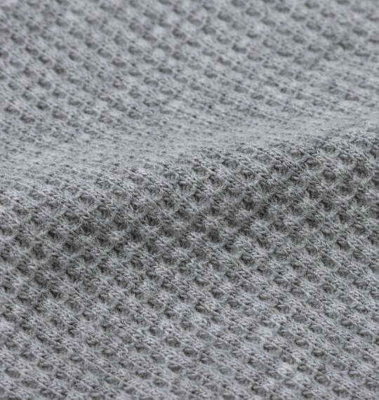 大きいサイズ メンズ EL.FO 無地ワッフル編み ヘンリーネック 長袖 Tシャツ ライトグレー 1278-5680-1 3L 4L 5L 6L