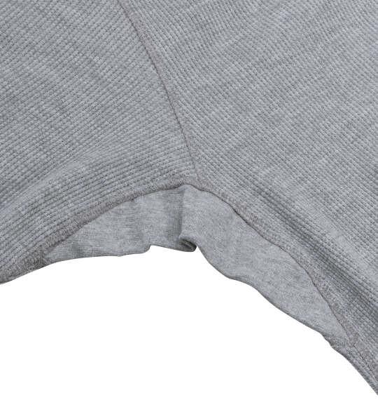 大きいサイズ メンズ EL.FO 無地ワッフル編み ヘンリーネック 長袖 Tシャツ ライトグレー 1278-5680-1 3L 4L 5L 6L