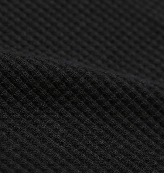 大きいサイズ メンズ EL.FO 無地ワッフル編み ヘンリーネック 長袖 Tシャツ ブラック 1278-5680-2 3L 4L 5L 6L