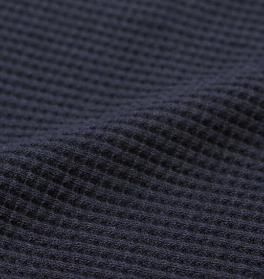 大きいサイズ メンズ EL.FO 無地ワッフル編み ヘンリーネック 長袖 Tシャツ ネイビー 1278-5680-4 3L 4L 5L 6L