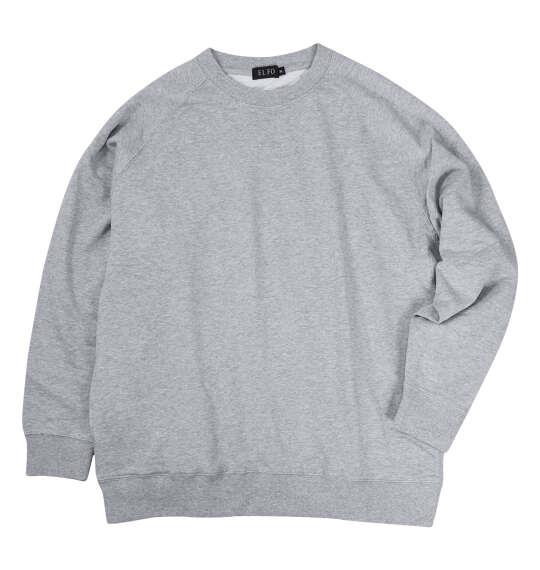 大きいサイズ メンズ EL.FO 無地裏毛 クルーネック トレーナー ライトグレー 1278-5681-1 3L 4L 5L 6L 8L