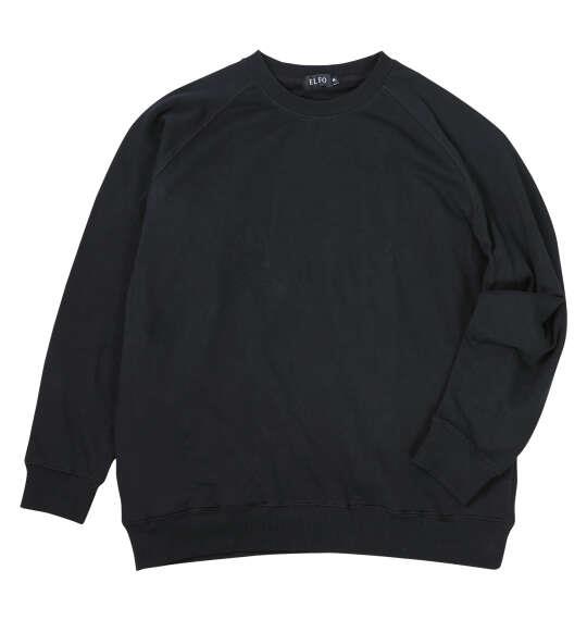 大きいサイズ メンズ EL.FO 無地裏毛 クルーネック トレーナー ブラック 1278-5681-2 3L 4L 5L 6L 8L
