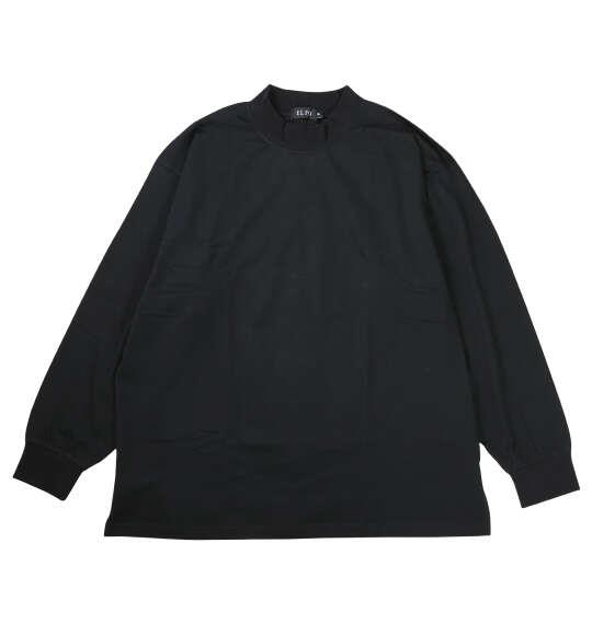 大きいサイズ メンズ EL.FO 無地 モックネック ブラック 1278-5682-2 3L 4L 5L 6L